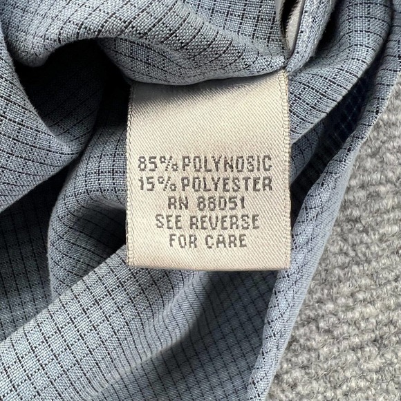 Tri-Mountain Airstream Shirt Mens XL Blue Check Long Sleeve Embroidered Logo - Picture 6 of 11